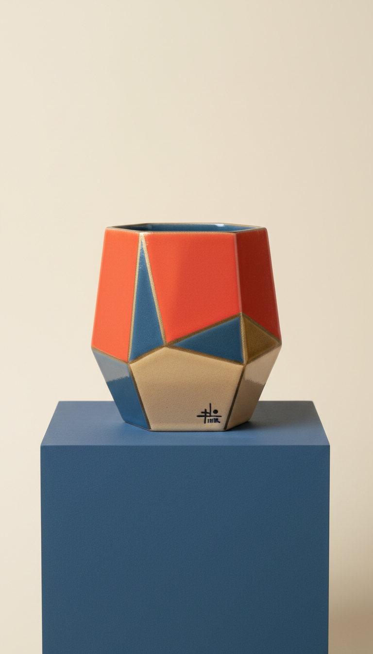 Coral Pop Signature Geometric Mug