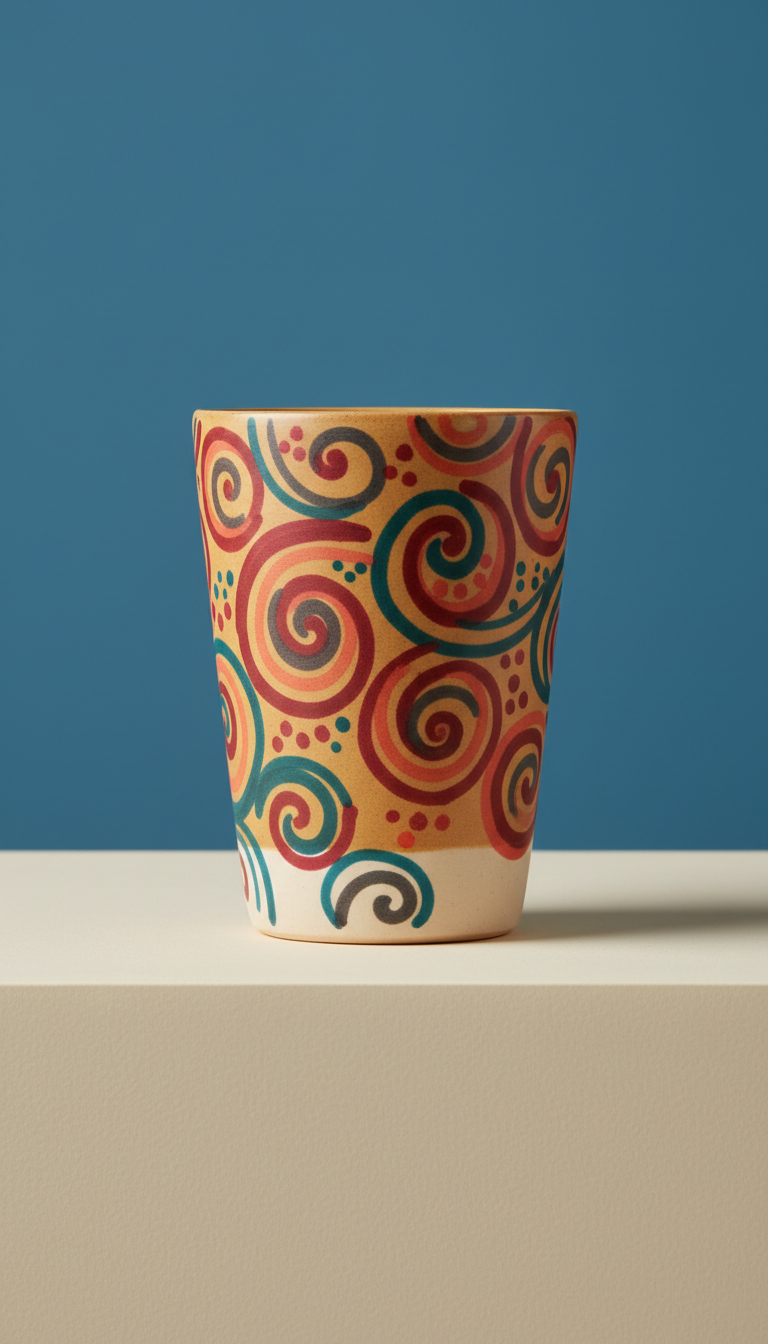 Ochre Note Tall Cup With Artist Marker